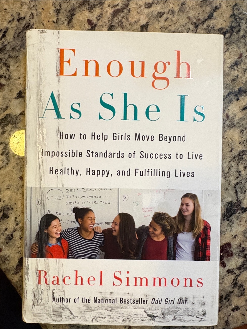 Enough As She Is by Rachel Simmons - White Cover with Teal & Orange Title